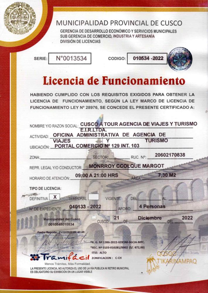 📋 Licencia de Funcionamiento